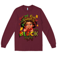 Burgundy empowering black heritage Long Sleeve Tee - LillyAllenDesigns