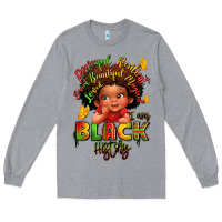 Heather Grey empowering black heritage Long Sleeve Tee - LillyAllenDesigns