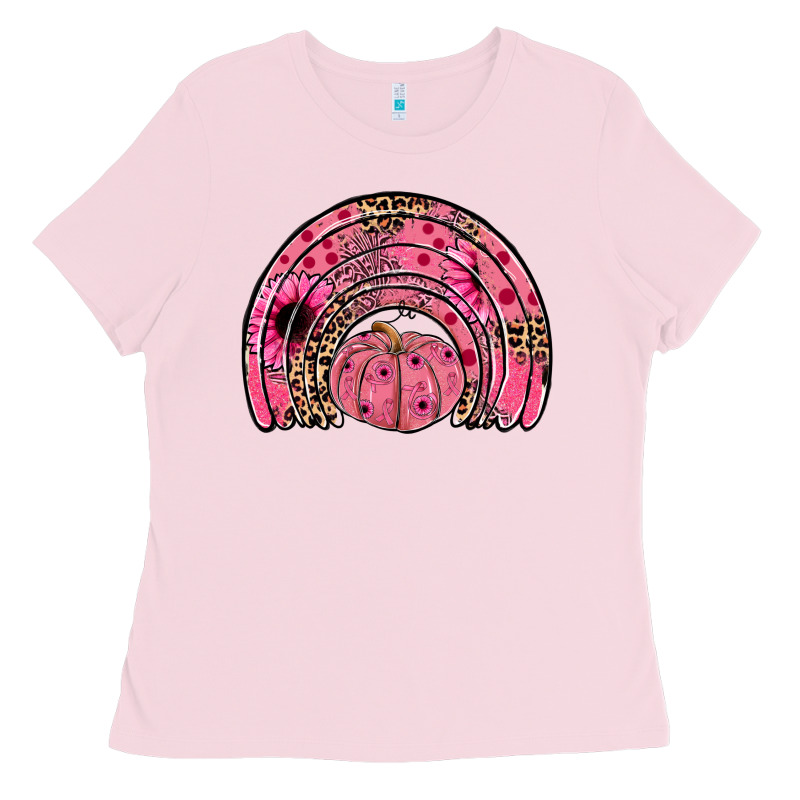 Pumpkin Ribbon Rainbow Ladies Tee by JahusDesignShop | Teevron