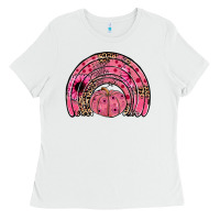 White pumpkin ribbon rainbow Ladies Tee - JahusDesignShop