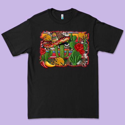Mexican Cacti Background Premium Tee Designed By Artiststas