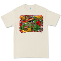 Bone mexican cacti background Premium Tee - Artiststas