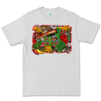 Dove Grey mexican cacti background Premium Tee - Artiststas