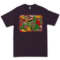 Plum mexican cacti background Premium Tee - Artiststas