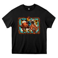 Black rodeo cowboy Heavy Core Tee - JahusDesignShop