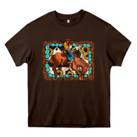 Chocolate Brown rodeo cowboy Heavy Core Tee - JahusDesignShop