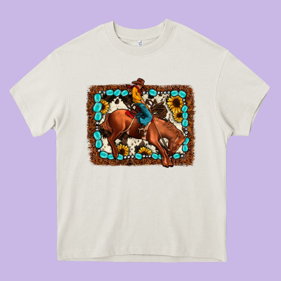 Rodeo Cowboy Heavy Core Tee Designed By Jahusdesignshop