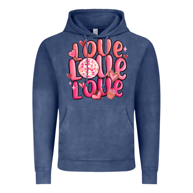 Love Love Love Valentines Day Vintage Hoodie by MaliasSmallBusiness | Teevron