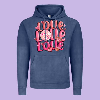 Love Love Love Valentines Day Vintage Hoodie Designed By Maliassmallbusiness
