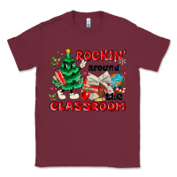 Burgundy rockin around the classroom Classic Tee - MaliasSmallBusiness