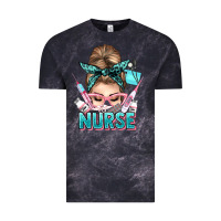 Cloud Black nurse life messy bun Vintage Tee - NancyCooperArtShop