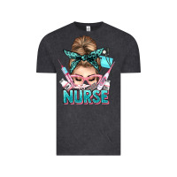 Vintage Black nurse life messy bun Vintage Tee - NancyCooperArtShop