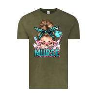Vintage Olive nurse life messy bun Vintage Tee - NancyCooperArtShop