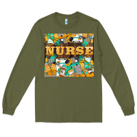 Army Green Green And Yellow Nurse Long Sleeve Tee - LillyAllenDesigns