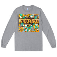 Heather Grey Green And Yellow Nurse Long Sleeve Tee - LillyAllenDesigns