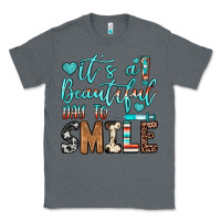 Charcoal Heather it’s a beautiful day to smile Classic Tee - JahusDesignShop
