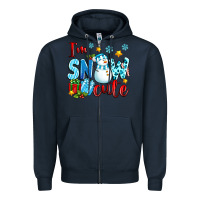 Navy i'm snow cute Zipper Hoodie - texasbilliewilder