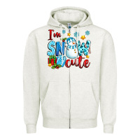Oatmeal Heather i'm snow cute Zipper Hoodie - texasbilliewilder