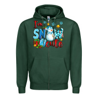 Sports Green i'm snow cute Zipper Hoodie - texasbilliewilder
