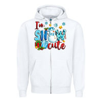 White i'm snow cute Zipper Hoodie - texasbilliewilder