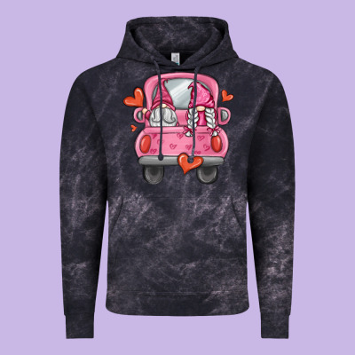 Valentines Day Gnome Truck Vintage Hoodie Designed By Maliassmallbusiness