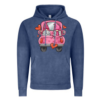 Vintage Denim valentines day gnome truck Vintage Hoodie - MaliasSmallBusiness