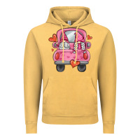 Vintage Mustard valentines day gnome truck Vintage Hoodie - MaliasSmallBusiness
