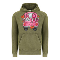Vintage Olive valentines day gnome truck Vintage Hoodie - MaliasSmallBusiness