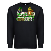 Black St. Patrick's cat who needs luck when you are this Premium Sweatshirt - CowGirlArtShop