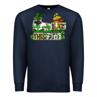Navy St. Patrick's cat who needs luck when you are this Premium Sweatshirt - CowGirlArtShop