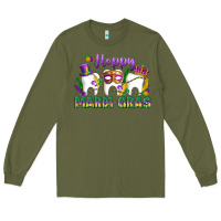 Army Green mardi gras celebration with teeth Long Sleeve Tee - LillyAllenDesigns