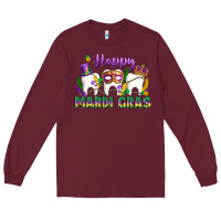 Burgundy mardi gras celebration with teeth Long Sleeve Tee - LillyAllenDesigns