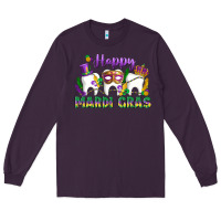 Plum mardi gras celebration with teeth Long Sleeve Tee - LillyAllenDesigns