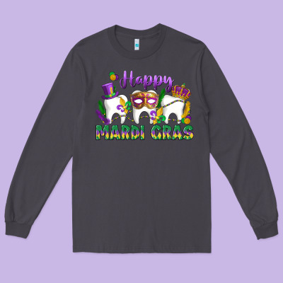 Mardi Gras Celebration With Teeth Long Sleeve Tee Designed By Lillyallendesigns