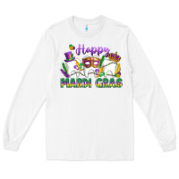 White mardi gras celebration with teeth Long Sleeve Tee - LillyAllenDesigns