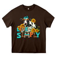 Chocolate Brown live simply Heavy Core Tee - AdoDesignShop