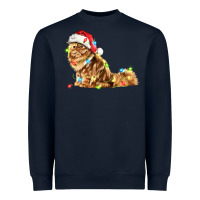 Navy christmas persian cat Heavyweight Sweatshirt - LillyAllenDesigns