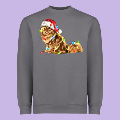 Christmas Persian Cat Heavyweight Sweatshirt Designed By Lillyallendesigns