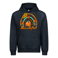 Navy thankful pumpkin rainbow Urban Hoodie - BundleAndBundleShop