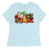 Baby Blue nurse with Christmas Ladies Tee - AdoDesignShop