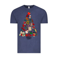 Vintage Denim teacher christmas tree Vintage Tee - MaliasSmallBusiness