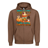 Chestnut Just a girl who loves pumpkin spice Zipper Hoodie - NancyCooperArtShop