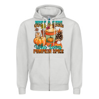 Dove Grey Just a girl who loves pumpkin spice Zipper Hoodie - NancyCooperArtShop