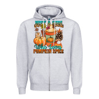 Heather Grey Just a girl who loves pumpkin spice Zipper Hoodie - NancyCooperArtShop