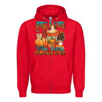 Red Just a girl who loves pumpkin spice Zipper Hoodie - NancyCooperArtShop