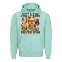 Seafoam Just a girl who loves pumpkin spice Zipper Hoodie - NancyCooperArtShop