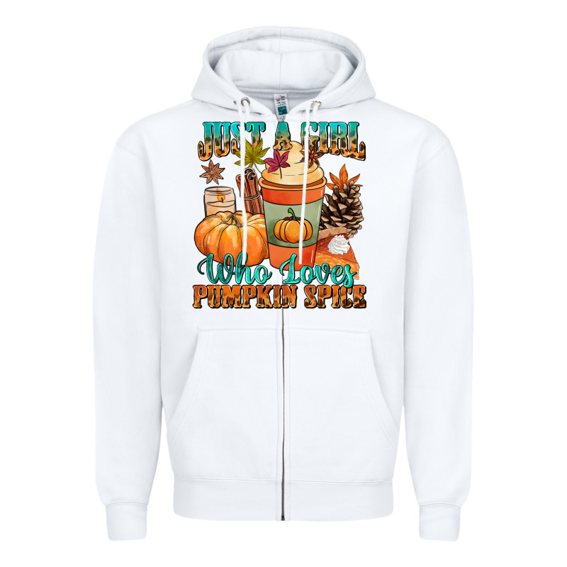 Just A Girl Who Loves Pumpkin Spice Zipper Hoodie by NancyCooperArtShop | Teevron