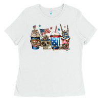 White 4th of july skeleton coffee cups Ladies Tee - Jasminsmagicworld