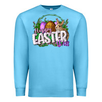 Ocean Blue happy easHappy Easter y'all Easter Day Premium Sweatshirt - CowGirlArtShop