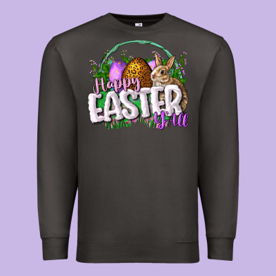 Happy Eashappy Easter Y'all Easter Day Premium Sweatshirt Designed By Cowgirlartshop